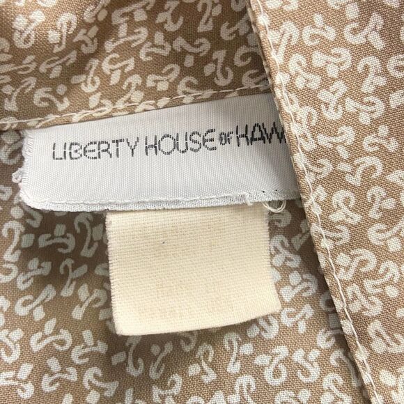 Vintage Liberty House Blouse 1980's Tan & White Floral - Picture 7 of 8